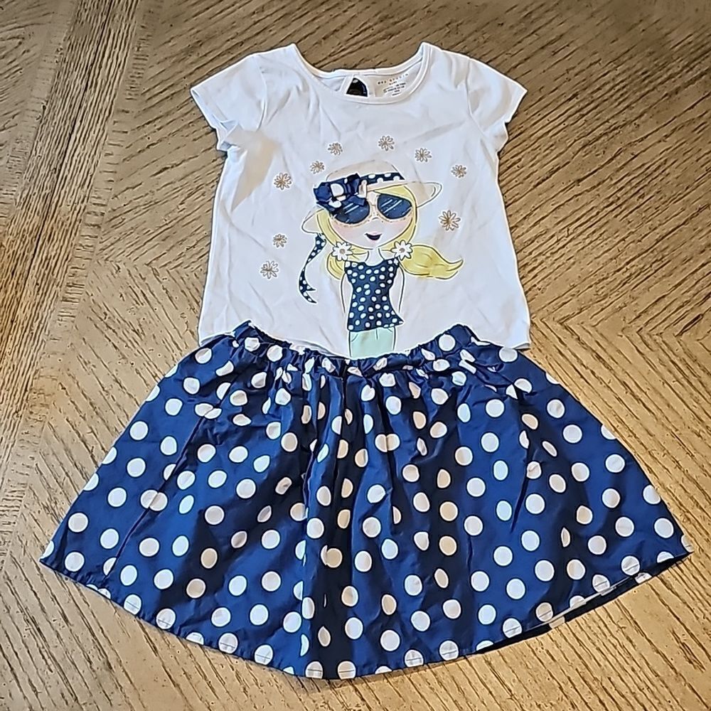 Polka dot skirty and top set size 7/8  Max Studio